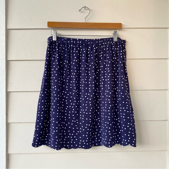 Market & Spruce • NWT Kali Scalloped Knit Polka Dot Mini Skirt Size Large - Picture 4 of 15
